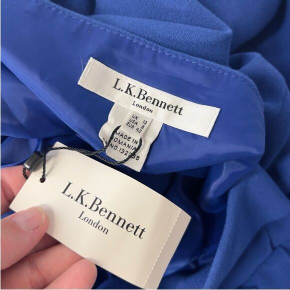 Nwt L.K Bennett Royal Cobalt Blue sheath Dress us 8 Kate Middleton designer - Picture 8 of 16